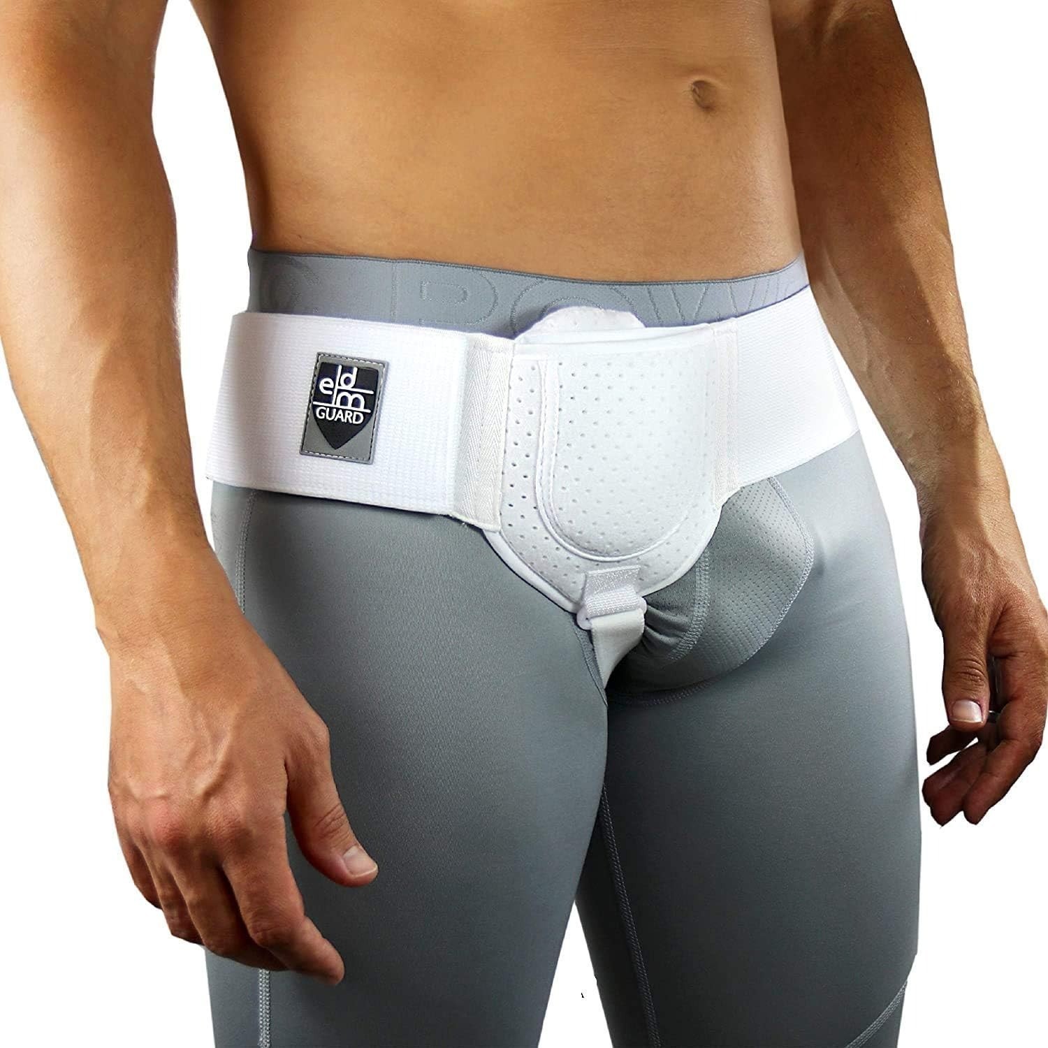 Everyday Medical Inguinal Hernia Support Belt L/XL White Adjustable Truss Guard