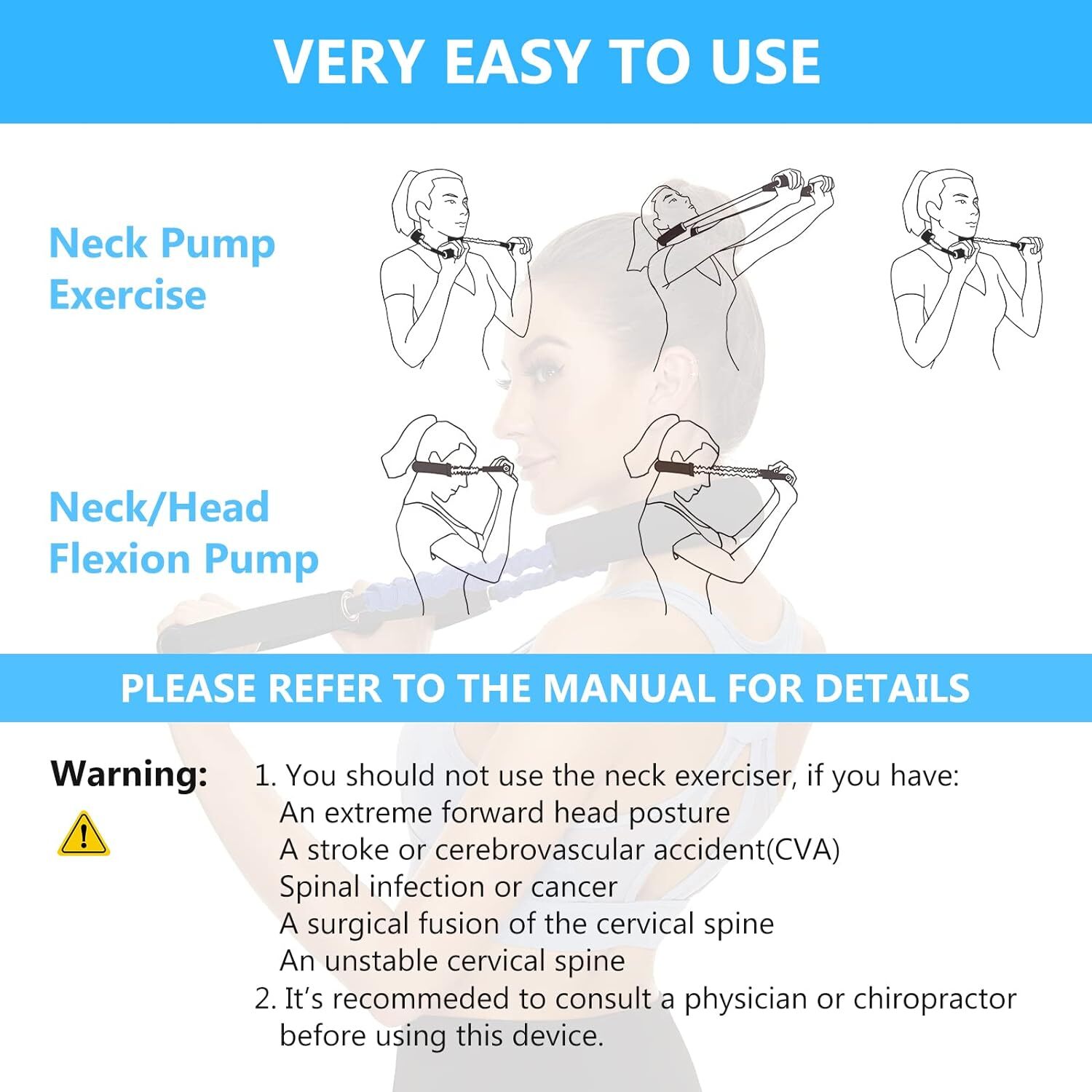 Neck Stretcher Exerciser Cervical Traction Device for Pain 30-35 Pound New