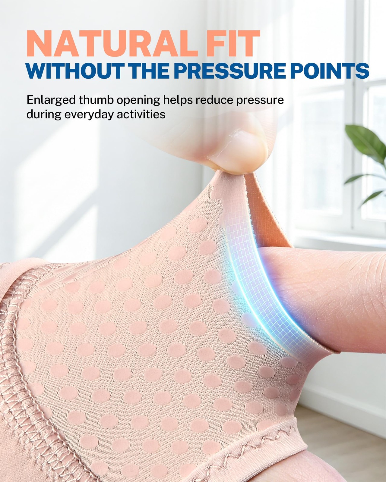 Fitomo Wrist Brace with Soft-Touch Fabric, Breathable Compression L/XL, Nude