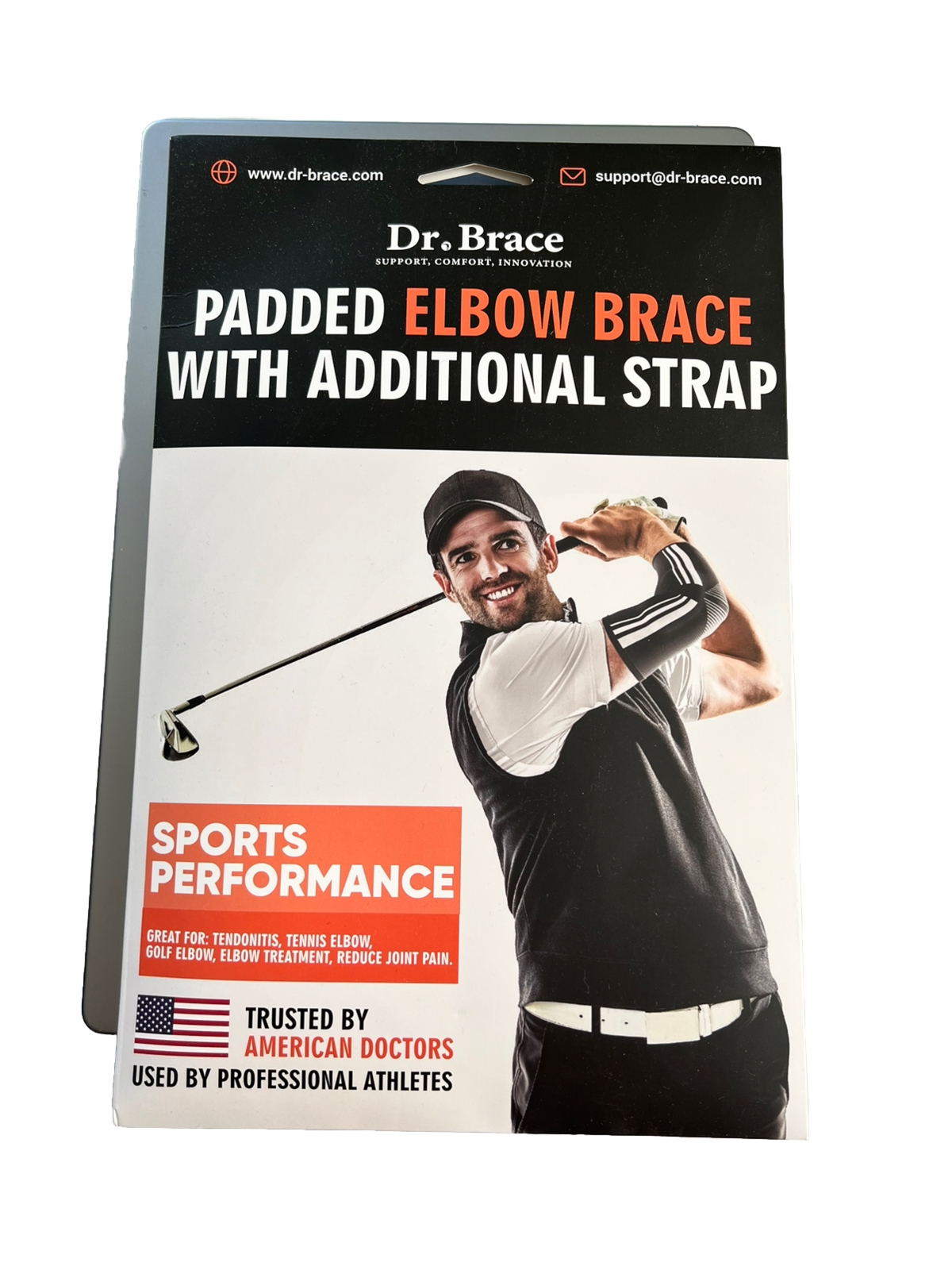 Dr.brace Padded Elbow Brace With Additional Strap Medium