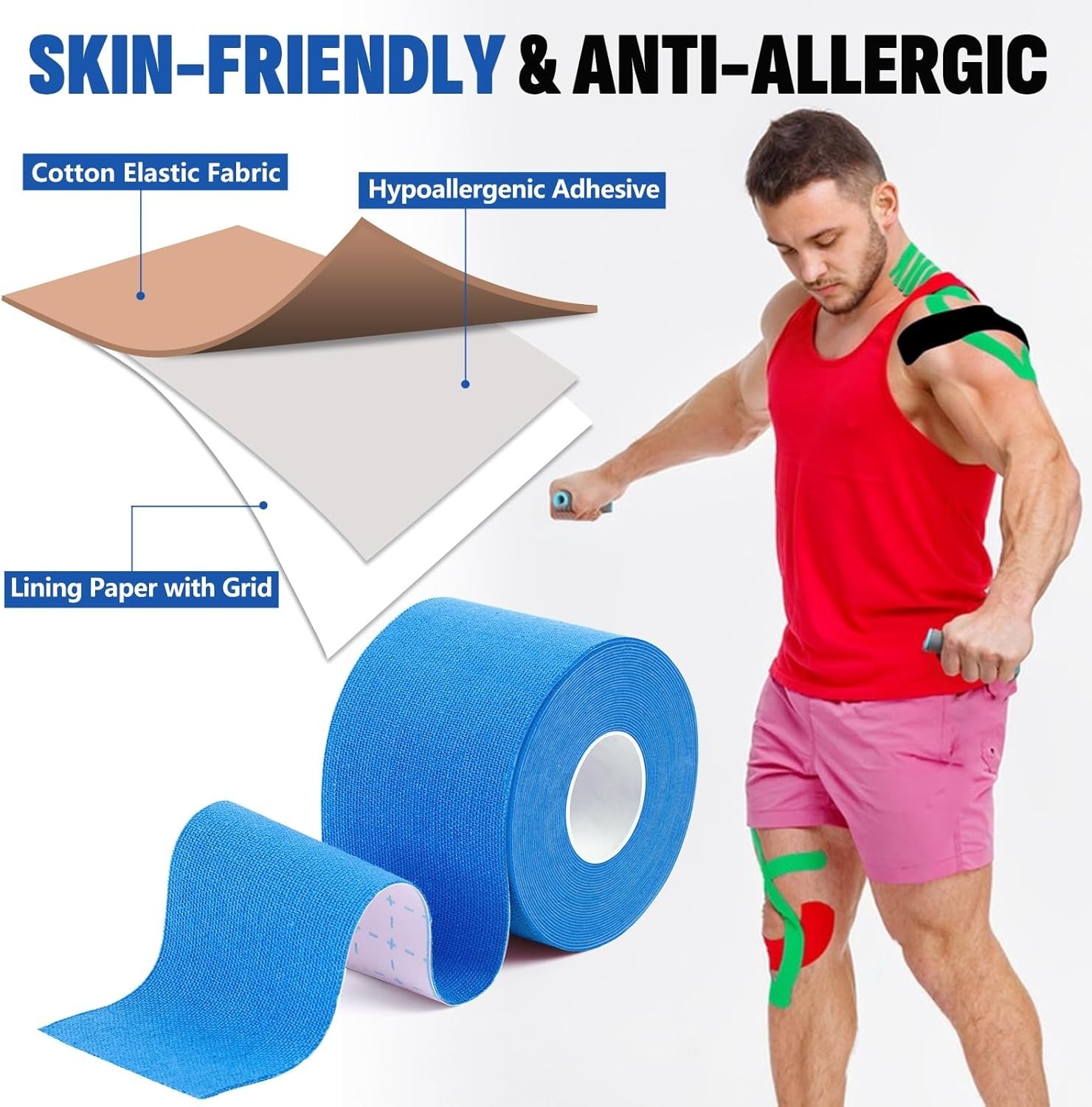 5 Roll Kinesiology Tape Athletic Muscle Support Sport Elastic Physio Therapeutic