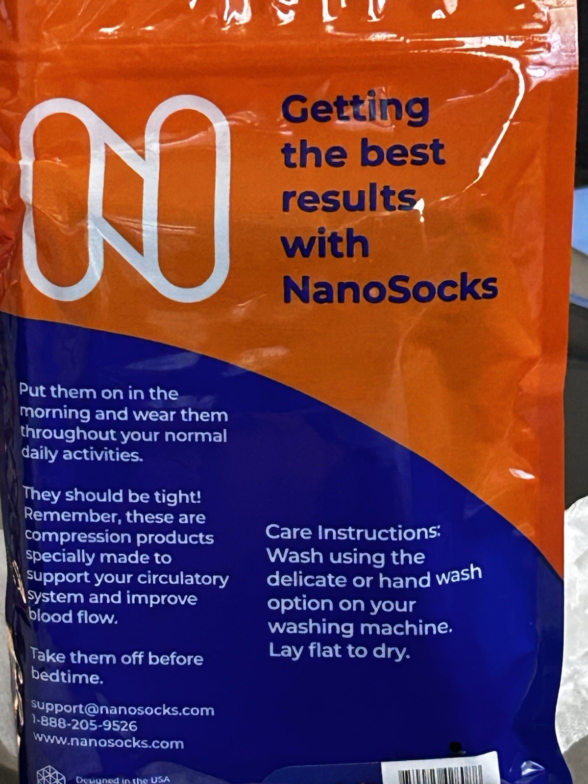 2 (two) Nanosocks Compression 3D Nano-Weave Technology Nanomx-BK-2 Black Size 2