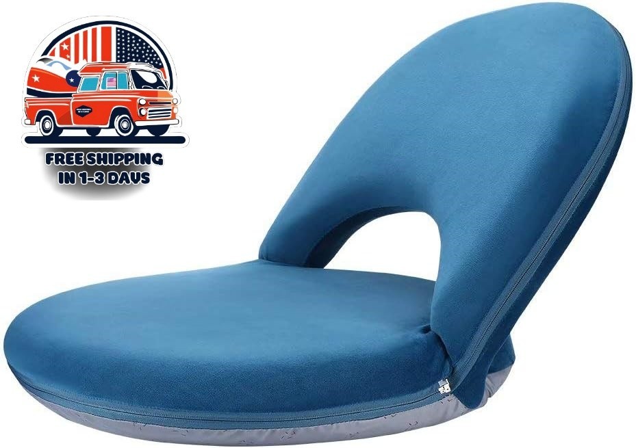 Silla de suelo con respaldo ajustable para adultos y niños, color azul marino US