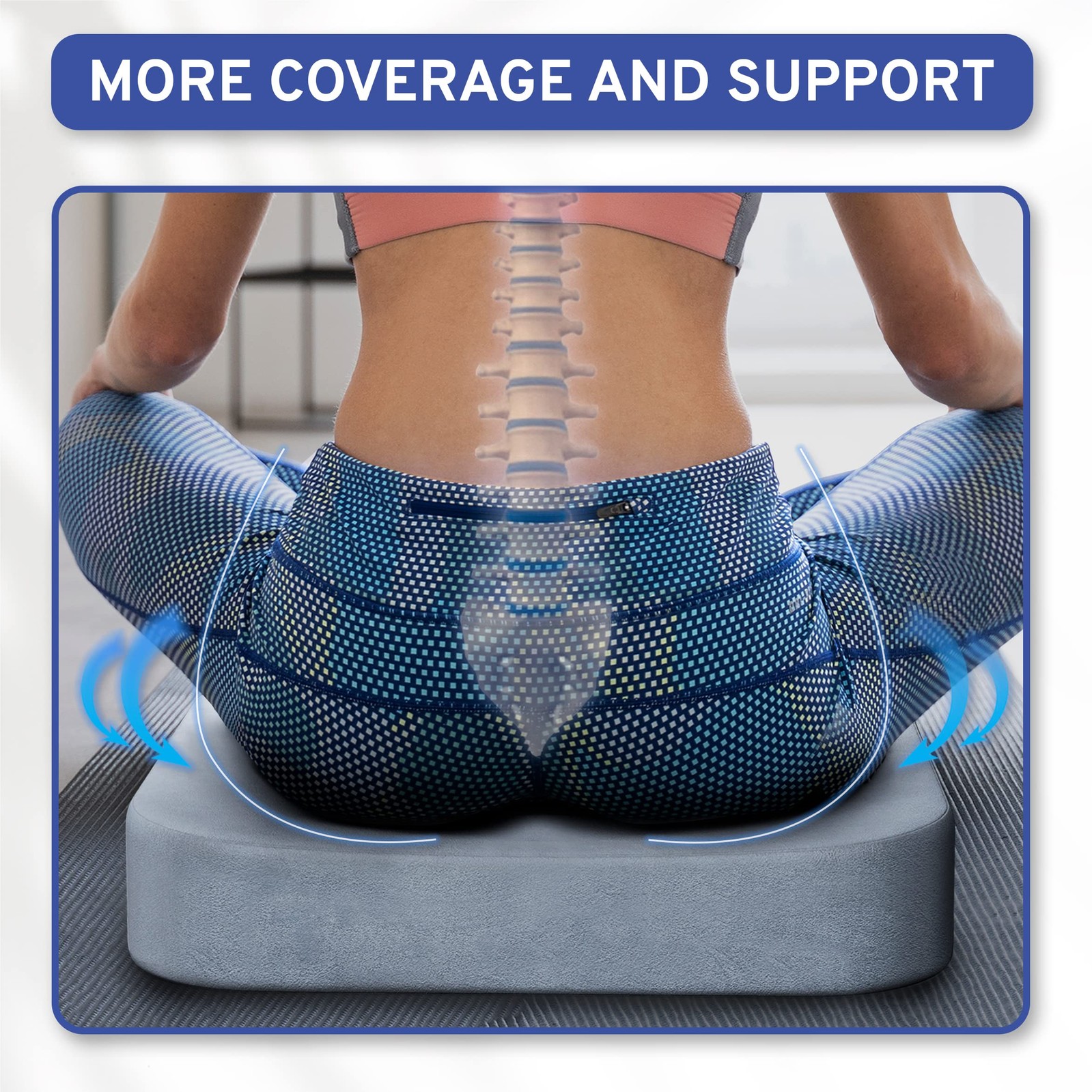 ComfySure Seat Cushion Extra Large – Firm Memory 1 Count (Pack of 1), Grey