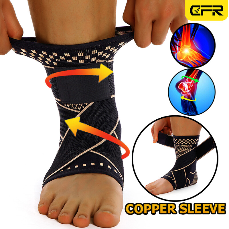 Copper Ankle Brace Copper Support Compression Sleeve Socks Foot Fasciitis Pain