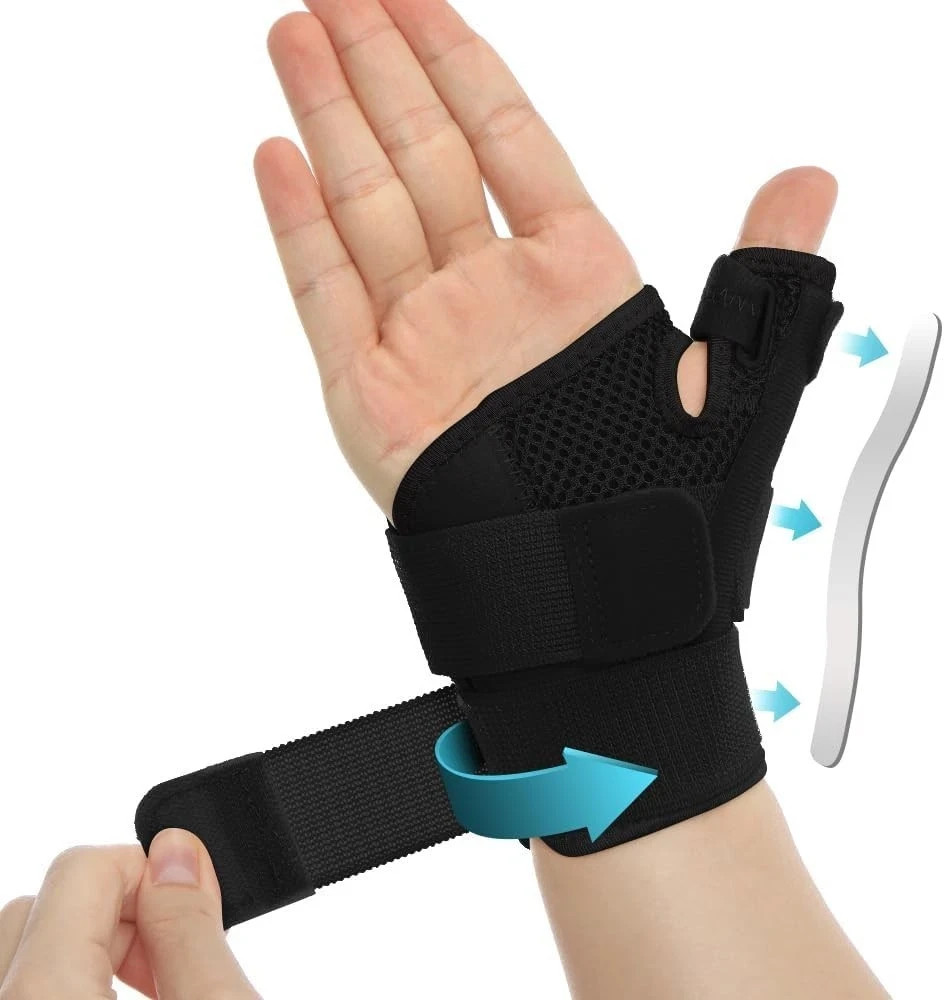 Thumb Wrist Support Brace Carpal Tunnel Sprain Splint Arthritis Left Right Black