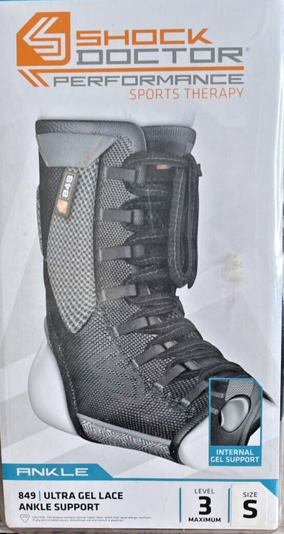 Shock Doctor Ankle Support Ultra Gel Wrap Lace Black Level 3 S Small NIB Sport