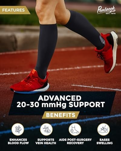 Pembrook 3 Pairs Compression Socks 20-30 mmHg – Compression Socks for Women a…