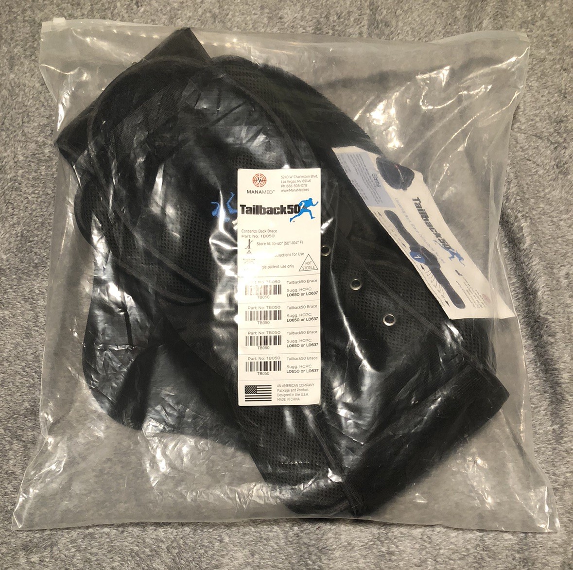 MANAMED Tailback 50 Universal Back Brace Adjusts 25″ to 68″ S-4XL TB050-2 NEW