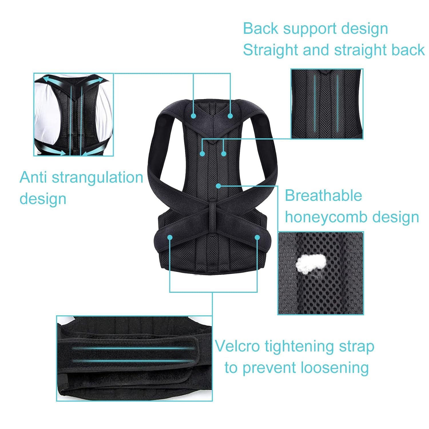 Posture Corrector Shoulder Support Belt Body Brace Bad Back Lumbar Men Women