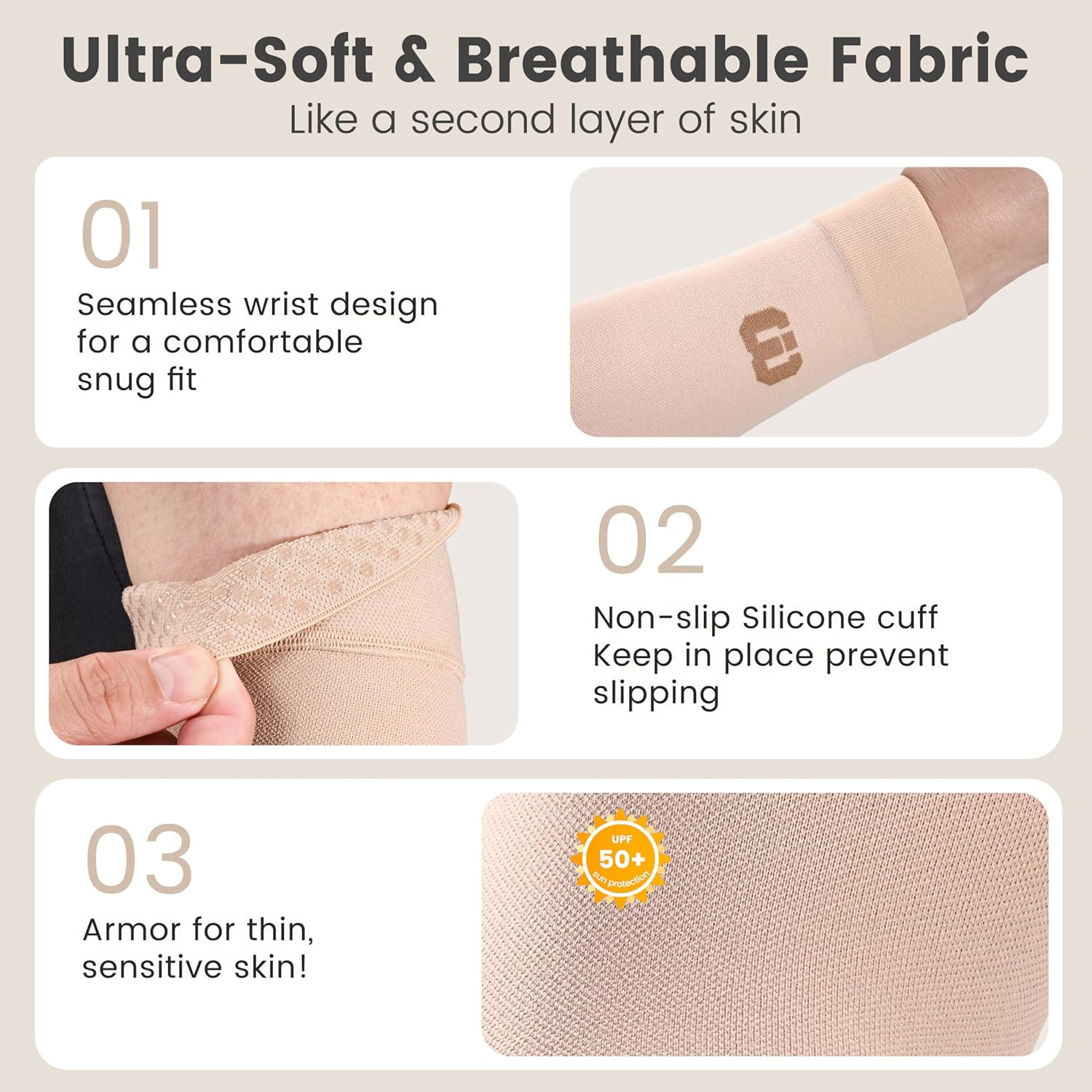 Lymphedema Compression Arm Sleeve for Women Men, Opaque, 15-20 Mmhg Compression