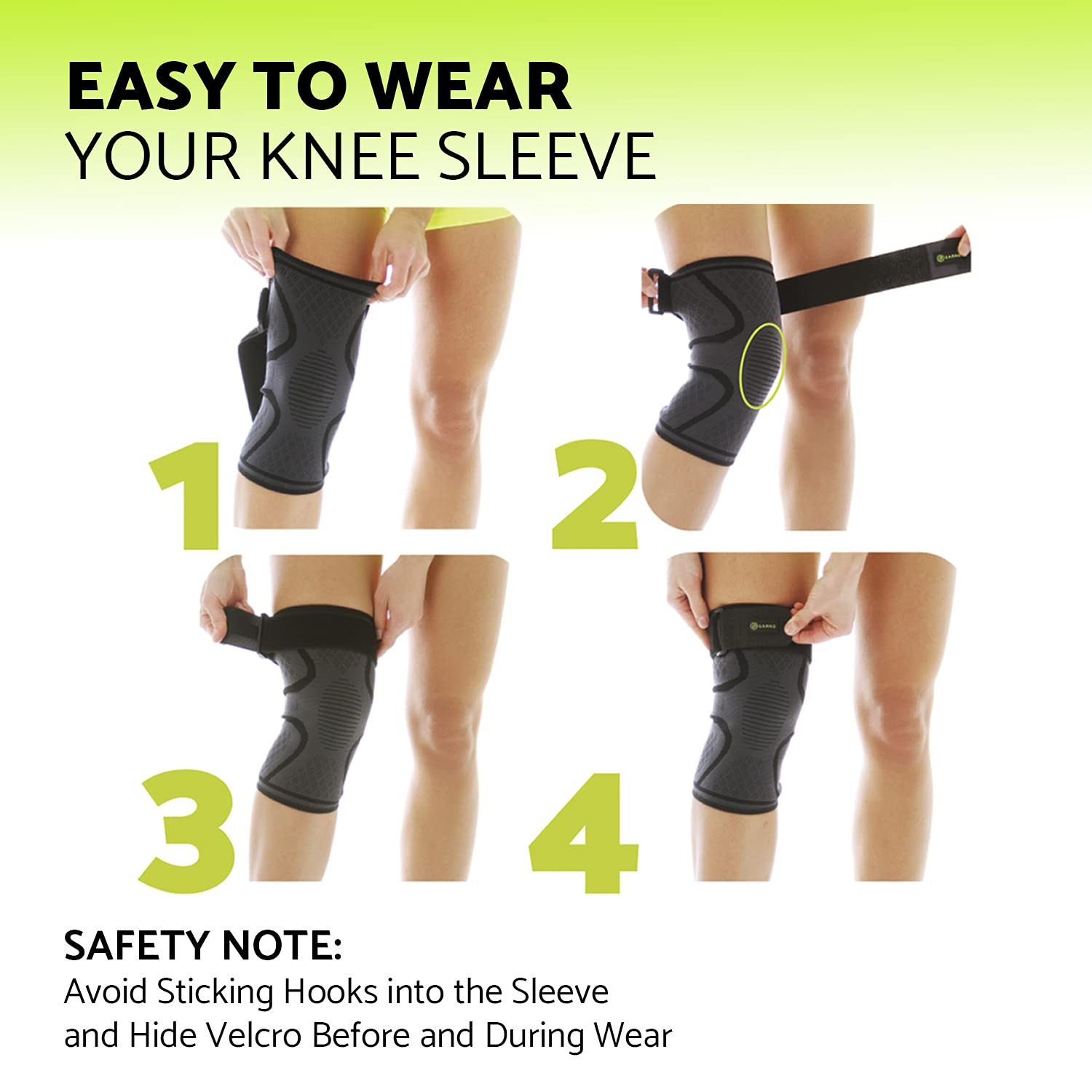 GARNO Compression Knee Sleeve for Men & Women, Patellar Tendon X-Large, Black
