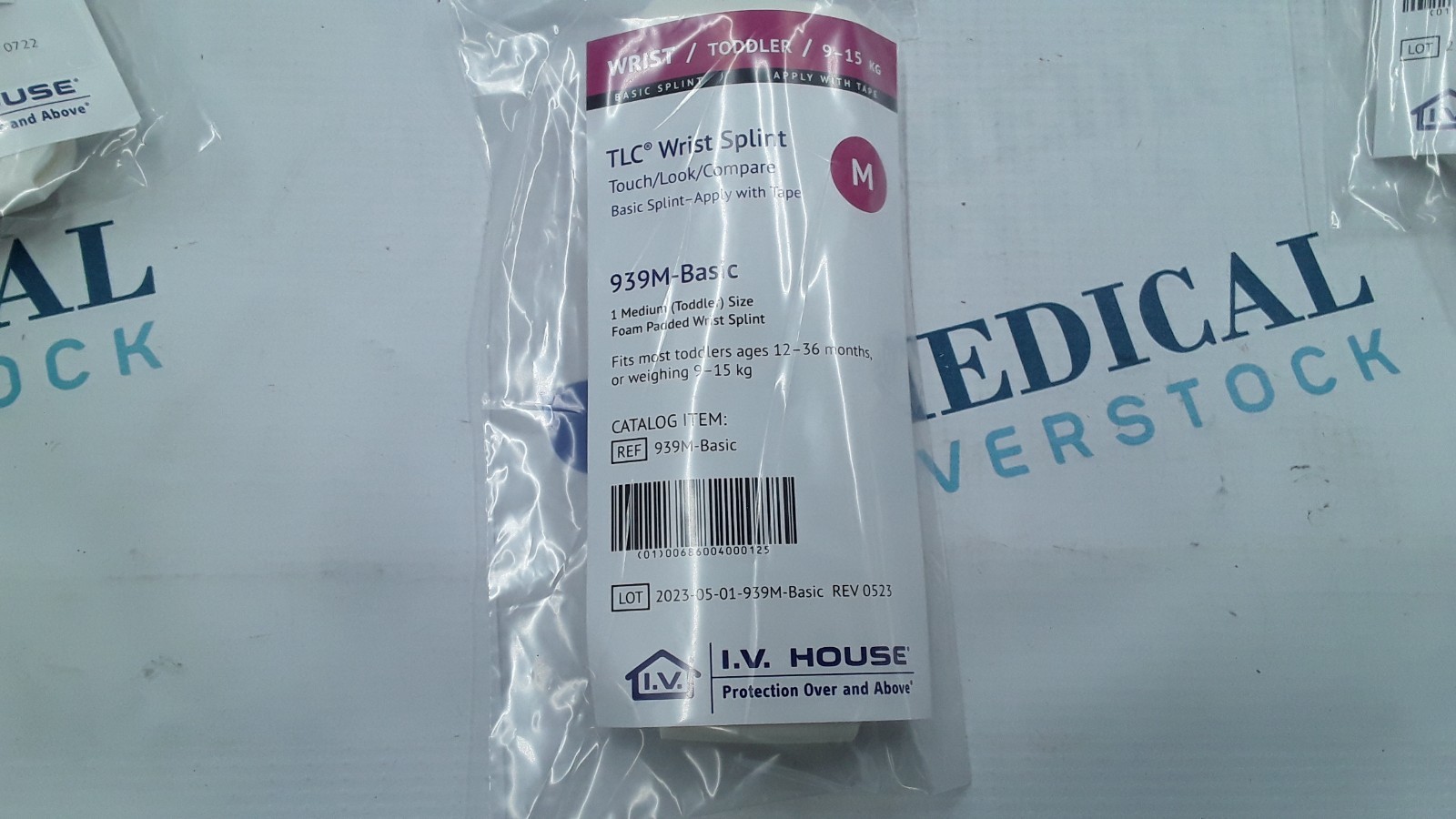 I.V. House Wrist Toddler 9-15KG TLC Wrist Splint M 9REF 39M-Basic Lot of 40