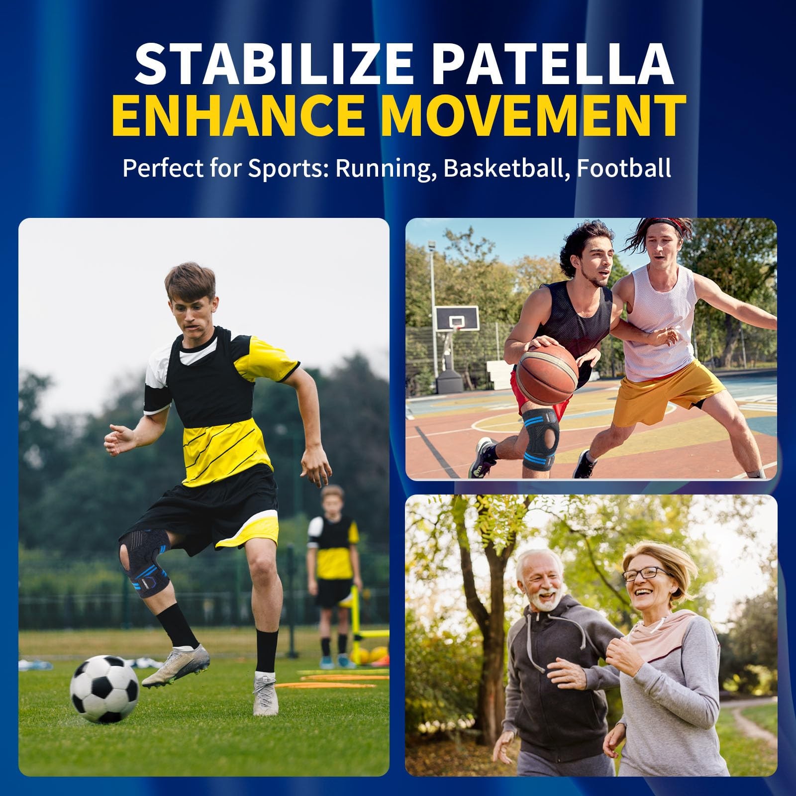 Knee Brace for Knee Pain with Side Stabilizers for Women and men, Compression…