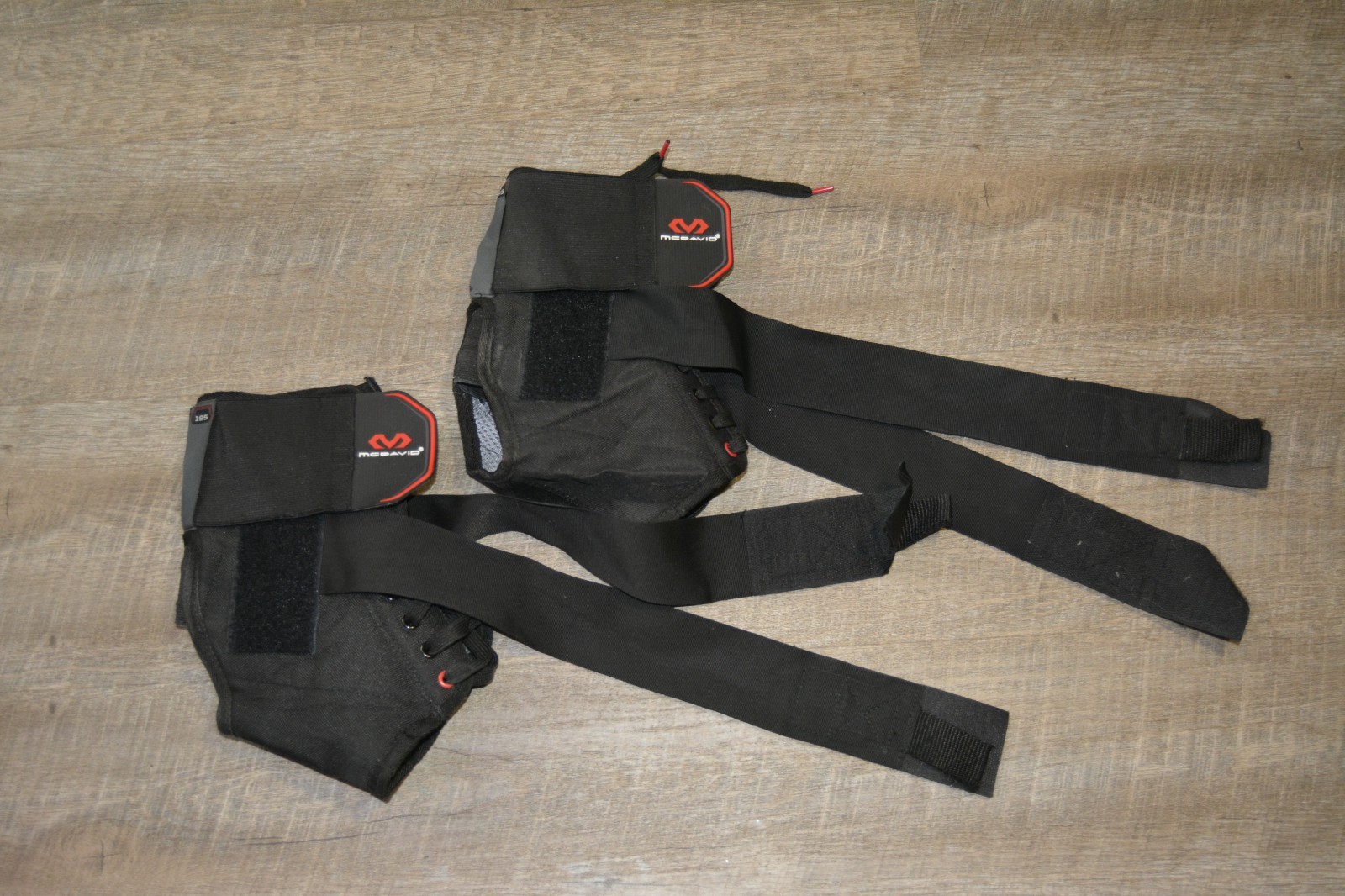 Set 2 McDavid 195 Ankle Brace Adjustable w/ Laces Black Unisex Stabilization