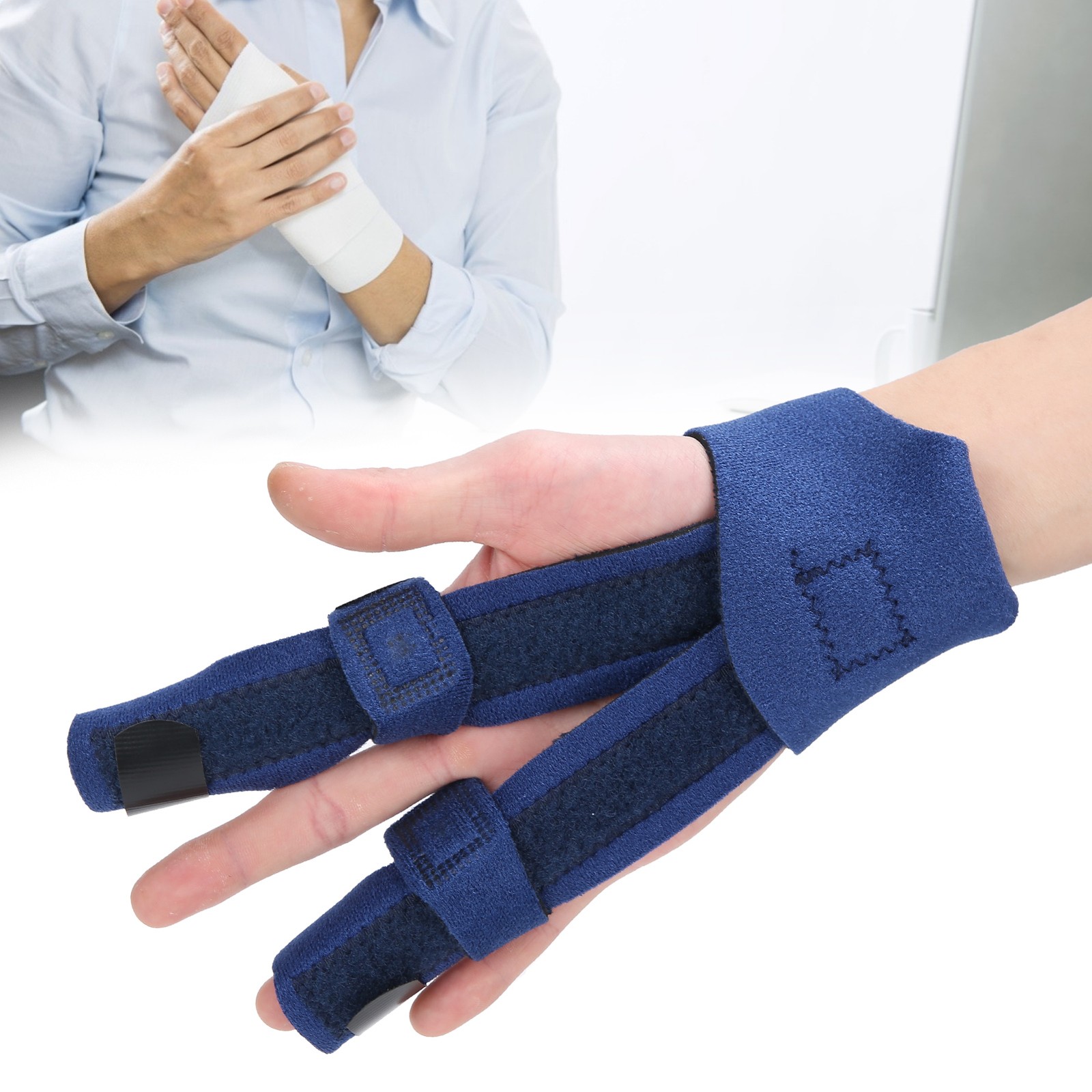 Two Fingers Splint Broken Injury Finger Adjustable Support Protective Correc