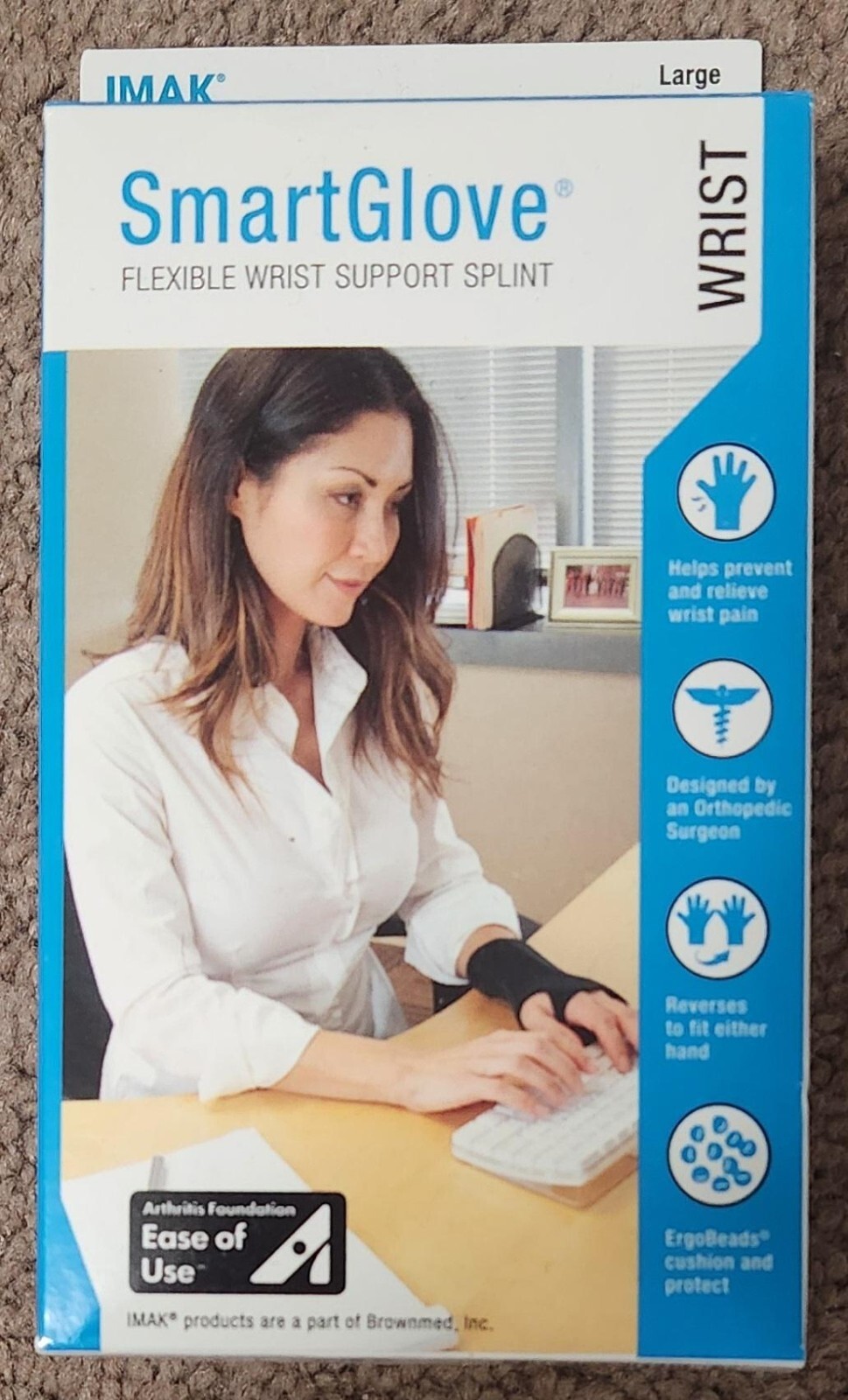 IMAK SmartGlove Flexible Wrist Support Splint-Reversible-Large-A20127