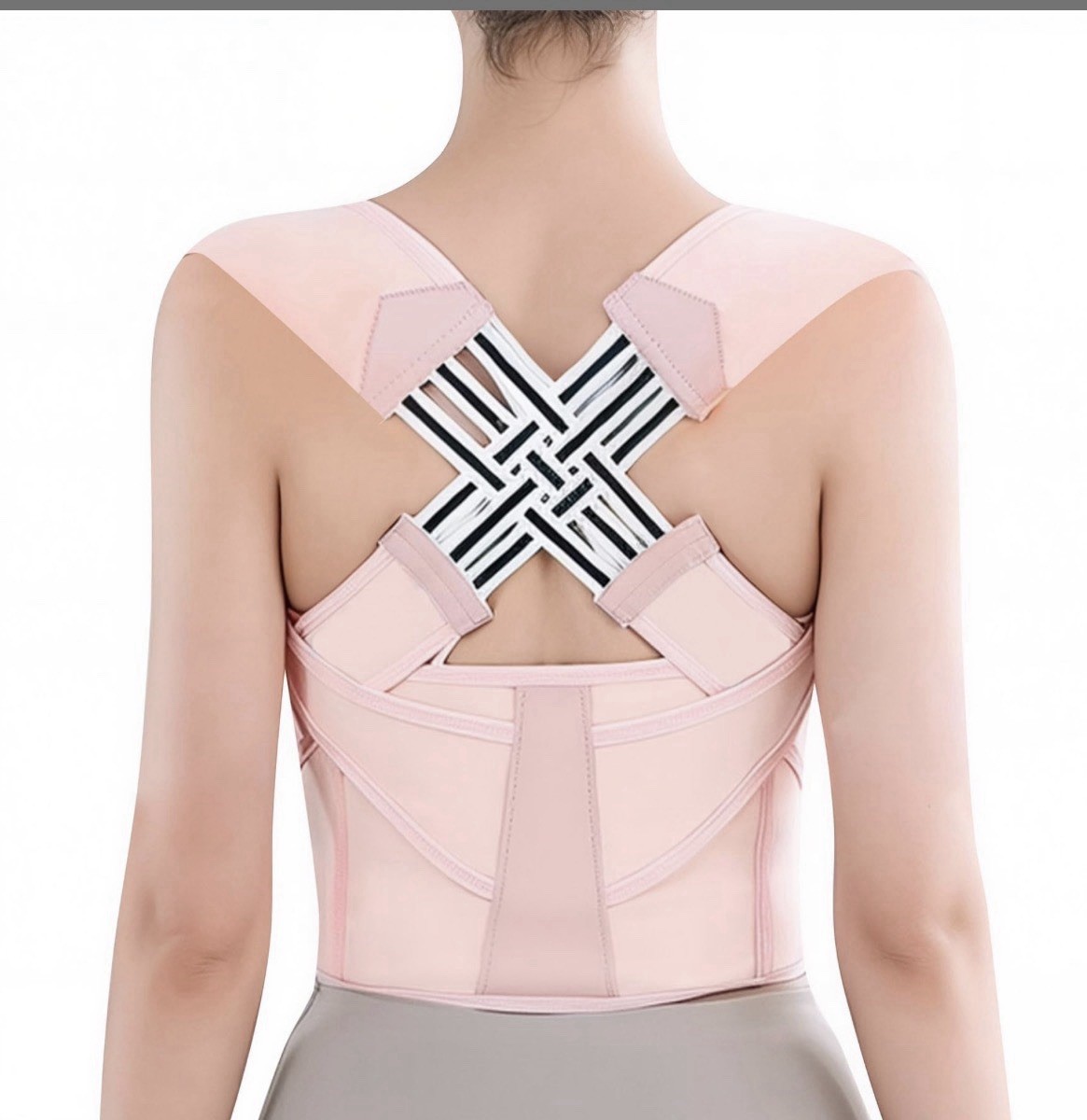 Posture Corrector Unisex Comfortable Med. Upper Back Brace Support Device Pink