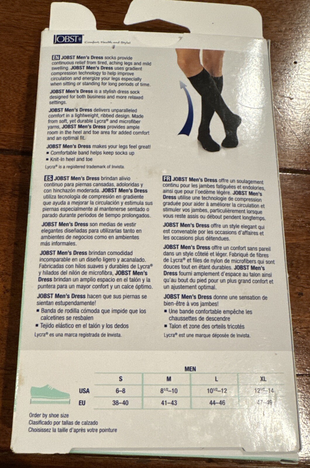 NEW Jobst Men’s Dress Support Compression Knee High Socks 8-15 mmHg Black Medium