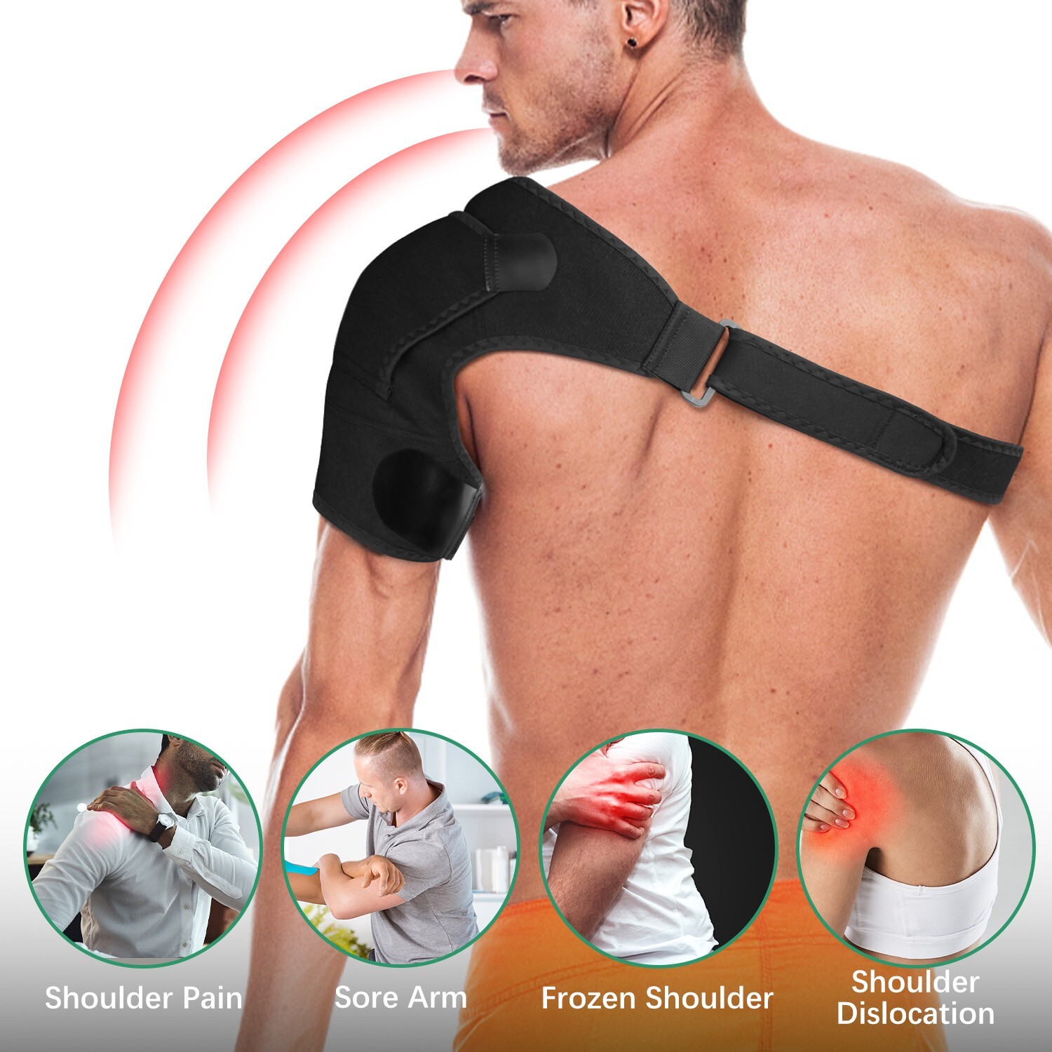 Shoulder Dislocation Support Wrap Pain Relief Strap Adjustable Shoulder Protecti