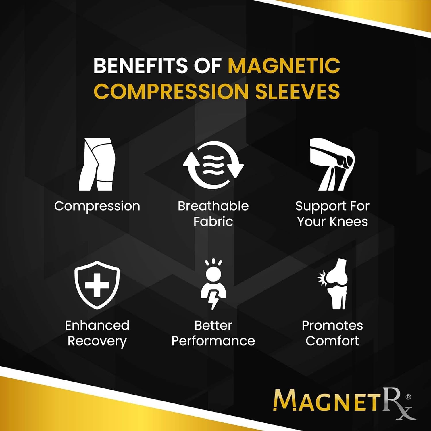 ® Magnetic Knee Sleeve – (2-Pack) Effective Compression Knee Brace with Magne…