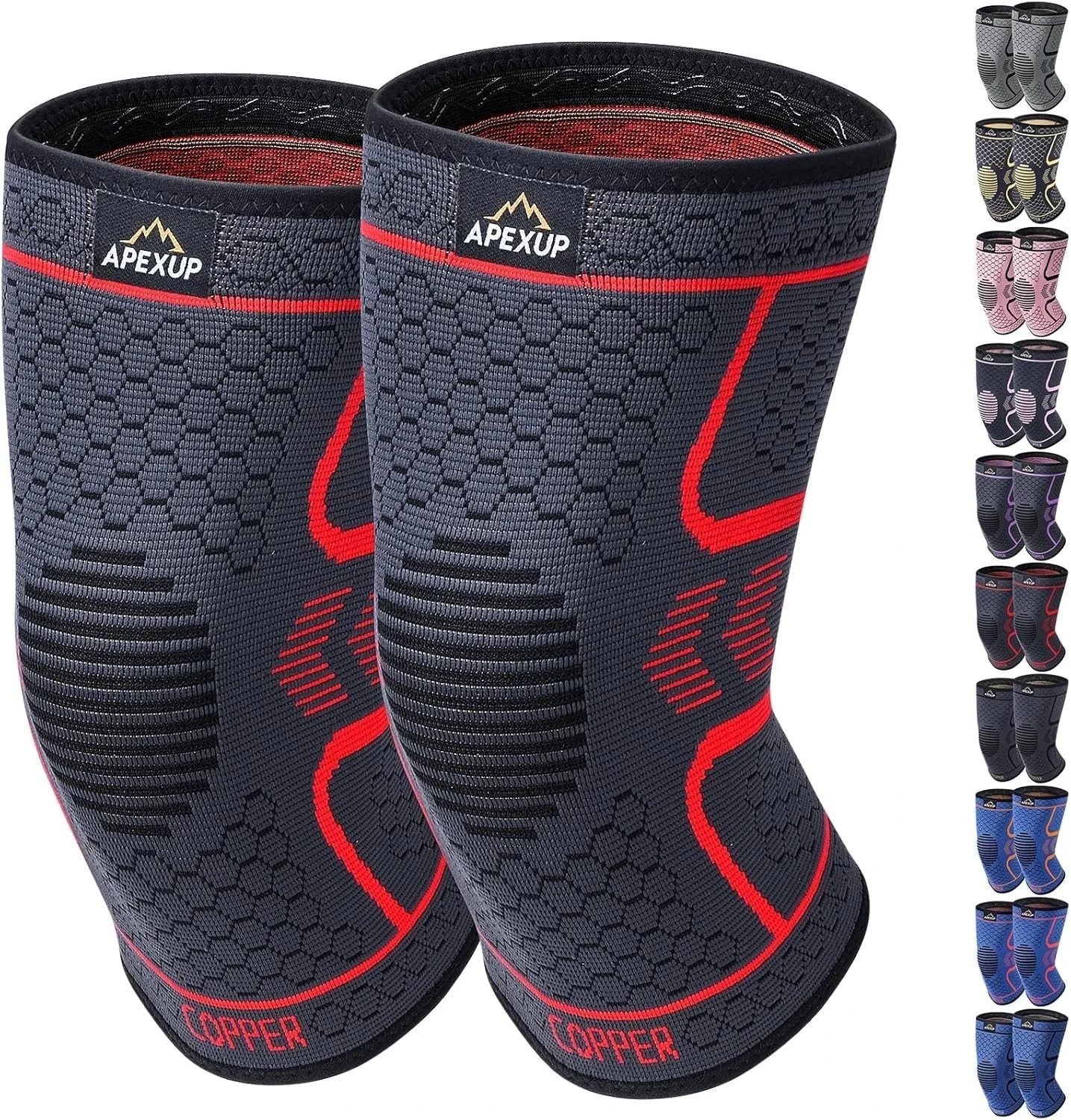 2 PCS Compression Knee Brace for Men, Women, Copper Compress Sleeve Top Quality