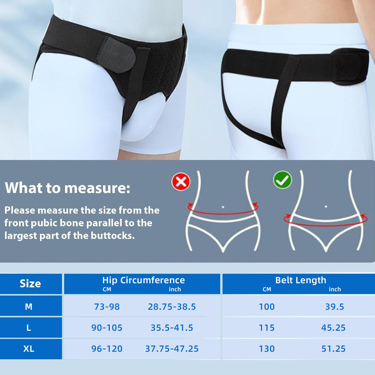 Men Women Adjustable Inguinal Bilateral Hernia Support Belt Intestinal Exhaus US