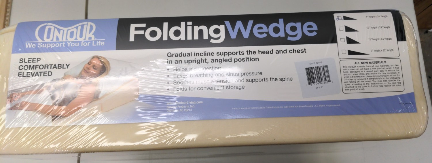 Contour Folding Bed Wedge Sleep Elevated Support Head Chest 7x24x24 Sealed