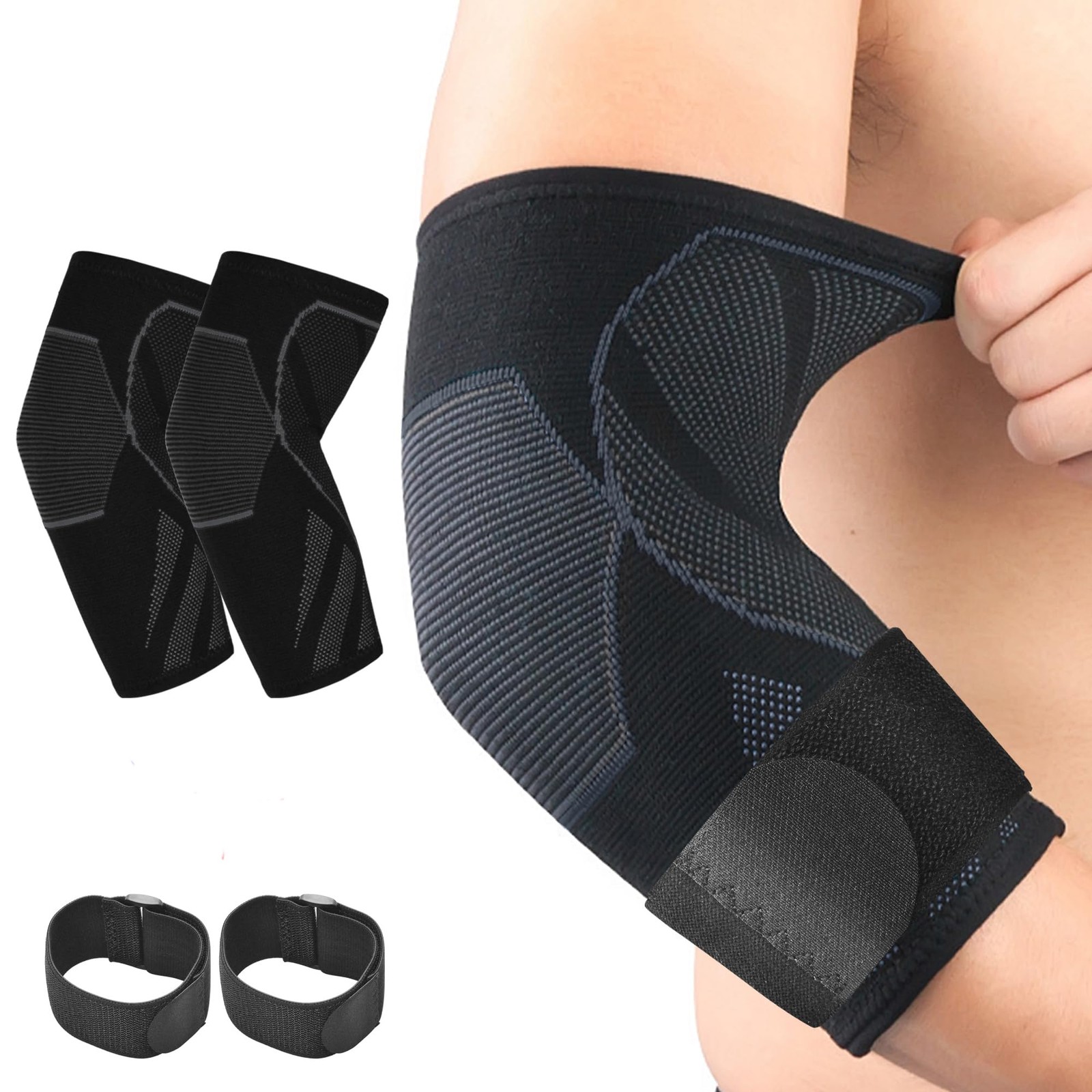 1 Pair Elbow Compression Sleeve Golfer Arm Support for Tendonitis Weightlifting