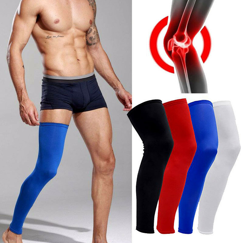 Compression Knee Support Sleeve Leg Protector Thigh Anti UV Basketball Running L