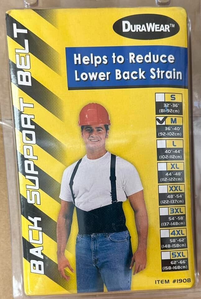 LIBERTY 1908 Durawear Ergonomic Back Support Belt Brace Select Size S-2X