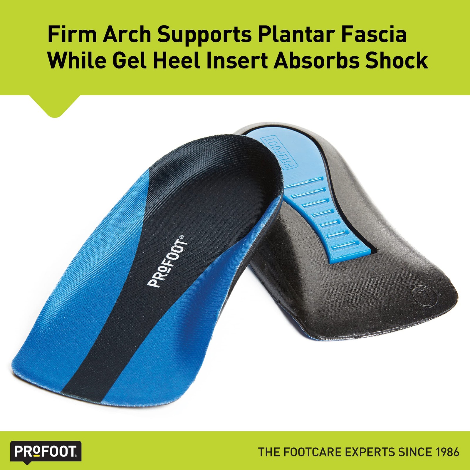 PROFOOT Plantar Fasciitis Orthotic Insoles for Men (Sizes 1 Pair, Pale Gray