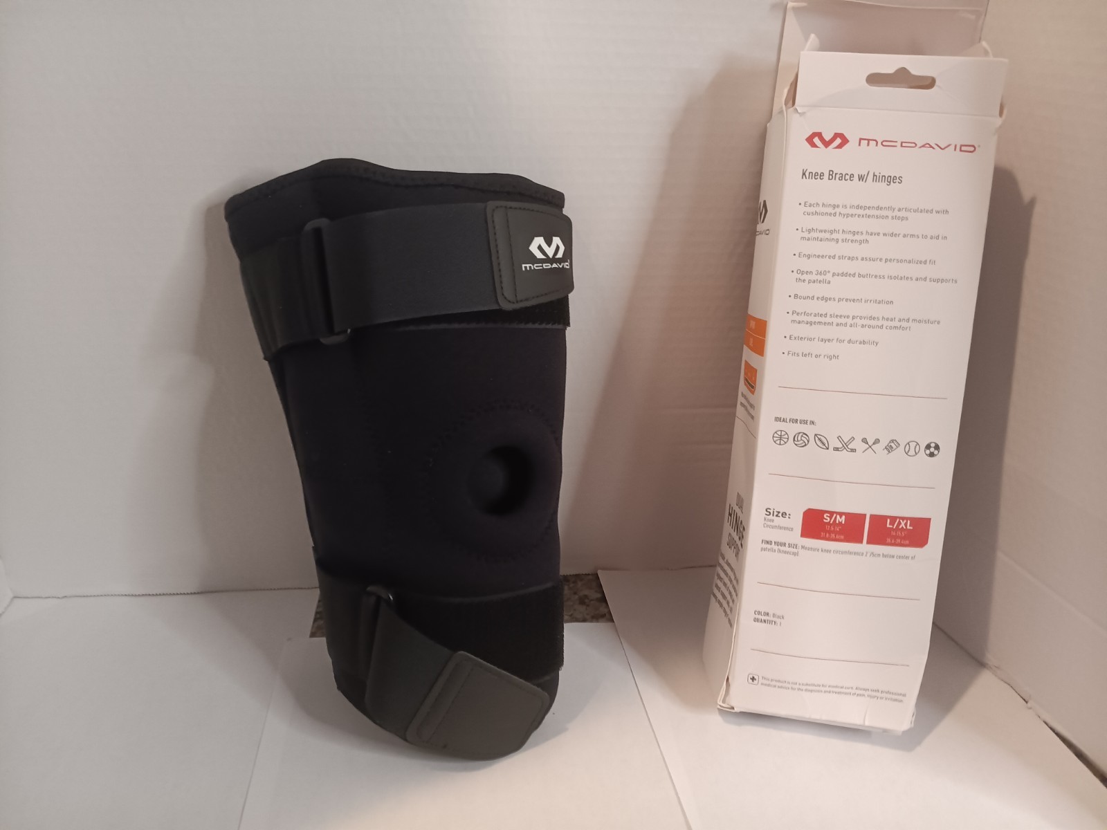 Mcdavid Level 3,Knee Brace w/dual disk hinges size L/XLarge