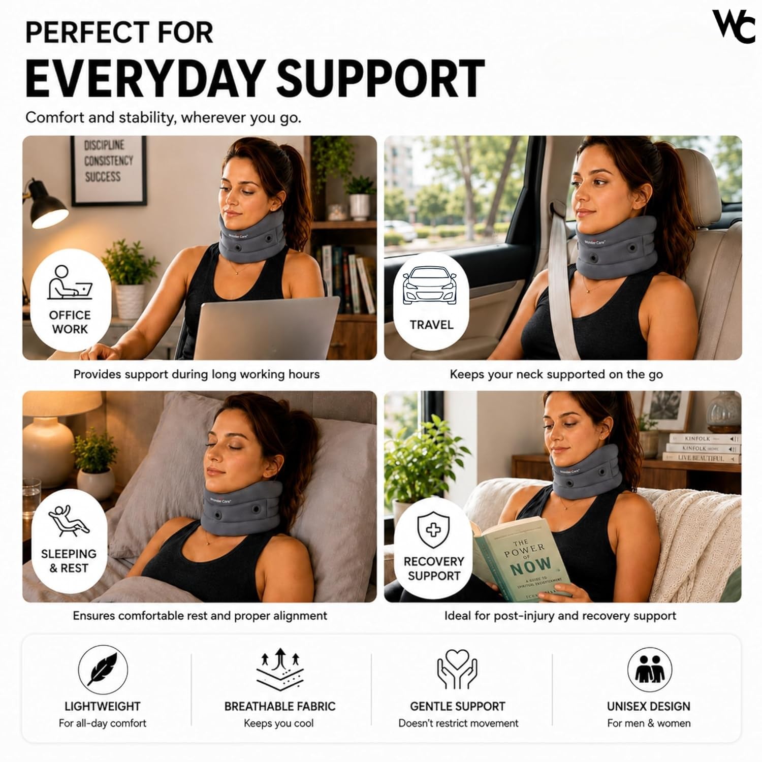 Adjustable Cervical Collar Neck Support Sleeping Neck Brace Relief Adjustable