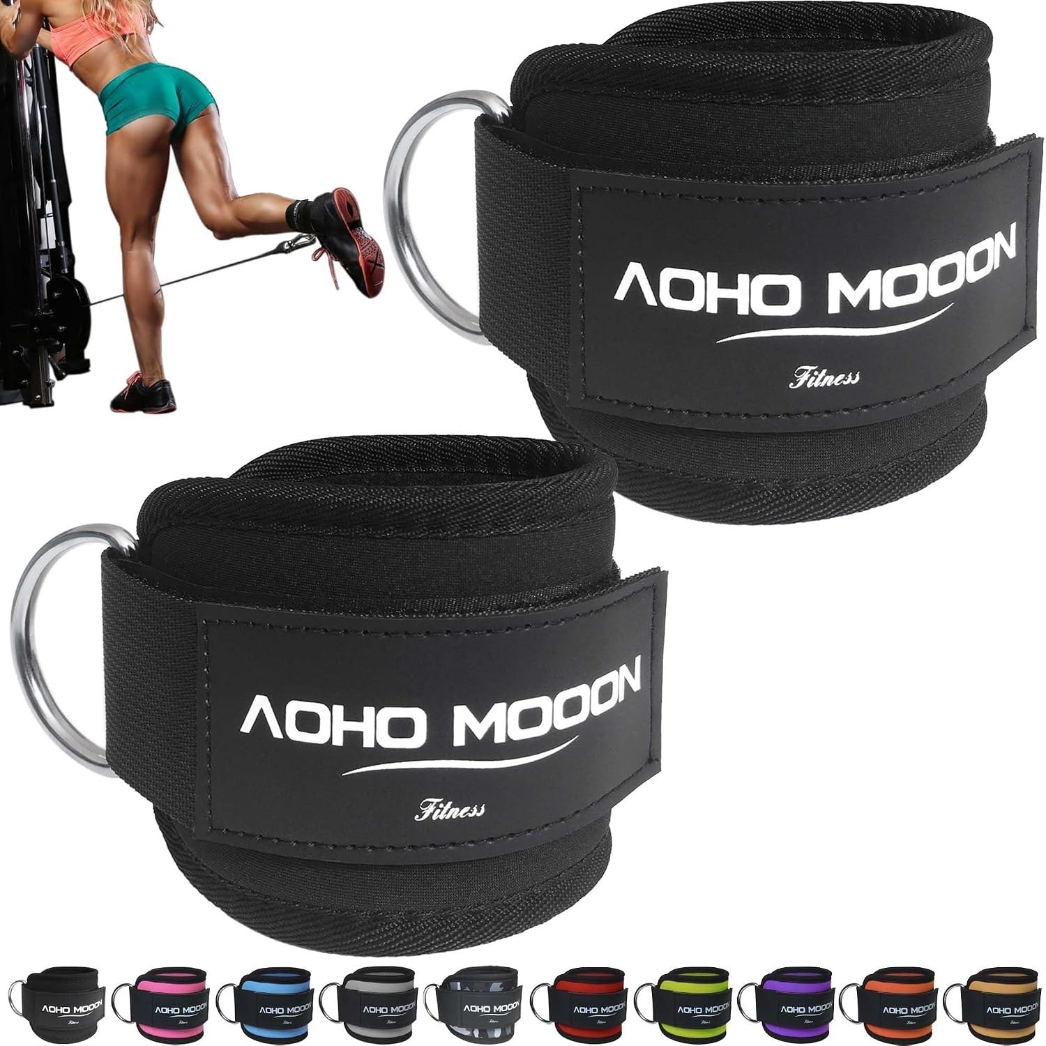 Multipurpose Ankle Strap Set for Gym Workouts D Rings Included One Size Fits All