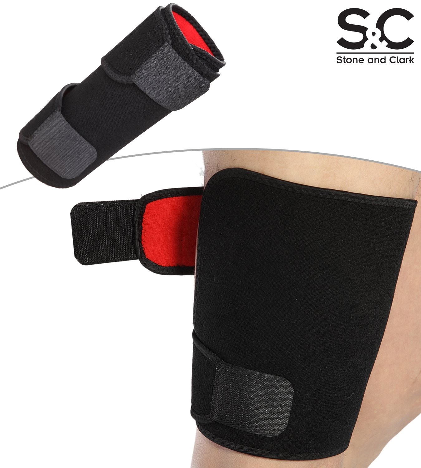 Adjustable Thigh Brace Support Hamstring Compression Sleeve Non Slip Wrap