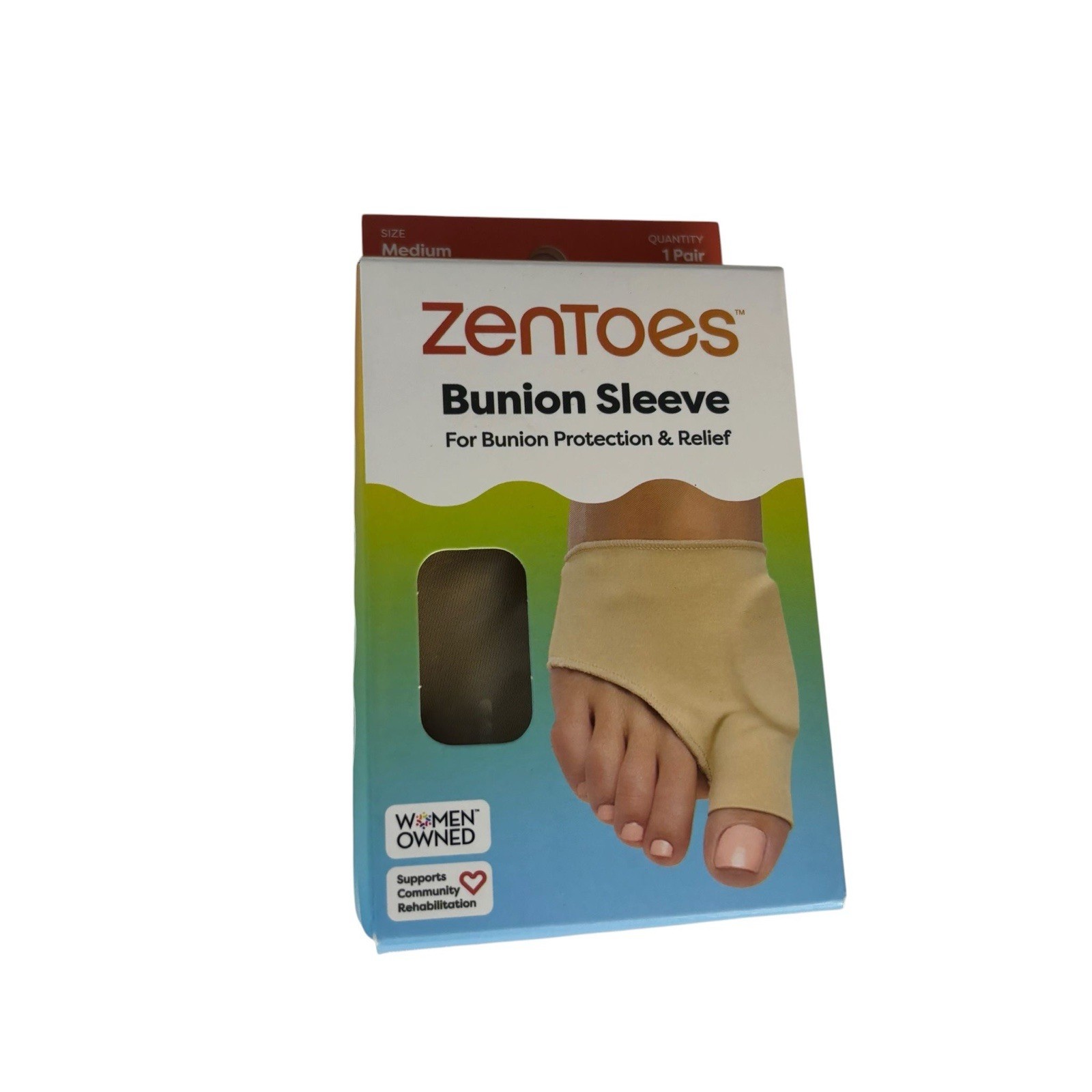 Zentoes Bunion Sleeve Medium Foot Support Hallux Valgus Relief 1 Pair