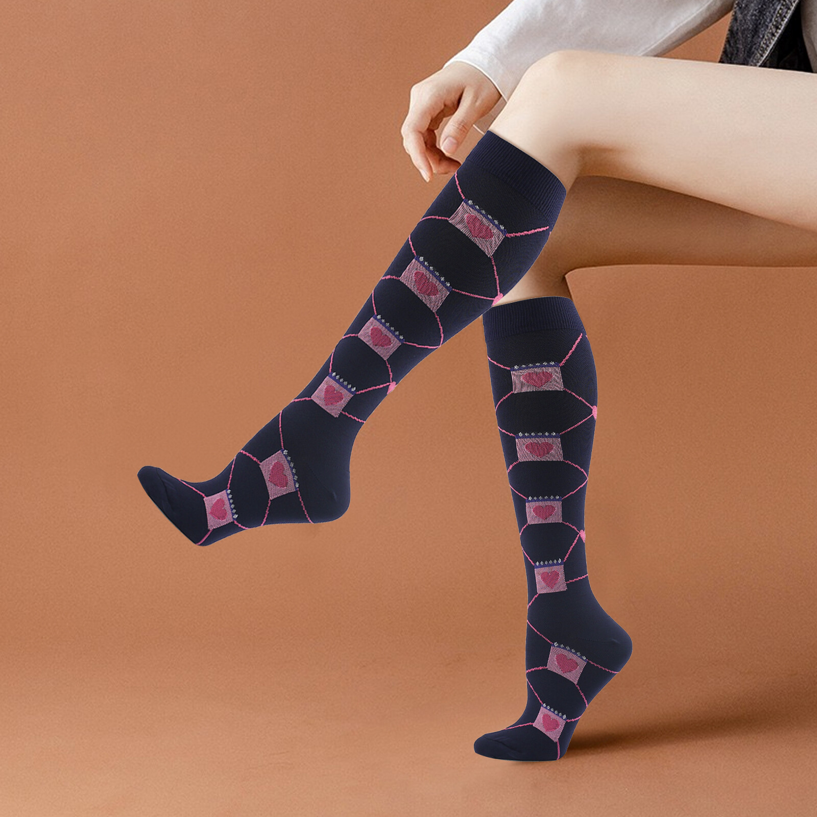 5 Pairs Compression Socks Graduated Support Calf Stockings Womens 20-30 mmHg S/M