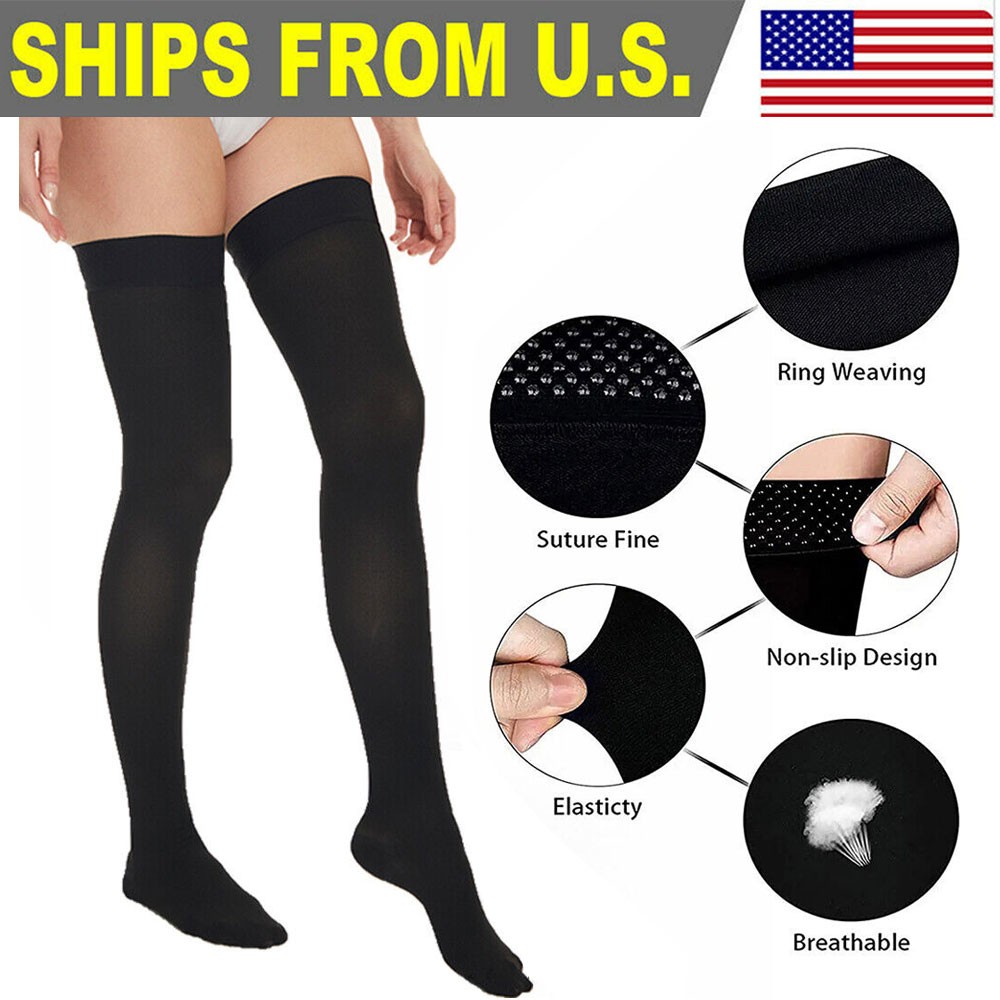 Thigh High Compression Stockings Leg Support & Pain Relief for Men & Women USA