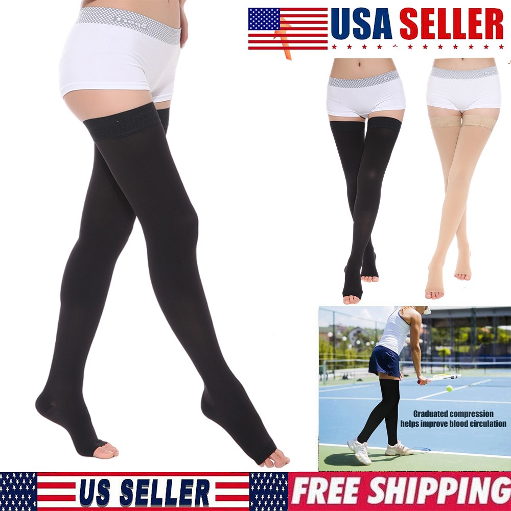 Basic Care Medical Compression Stockings,20-30mmHg Support Thigh Length Hose