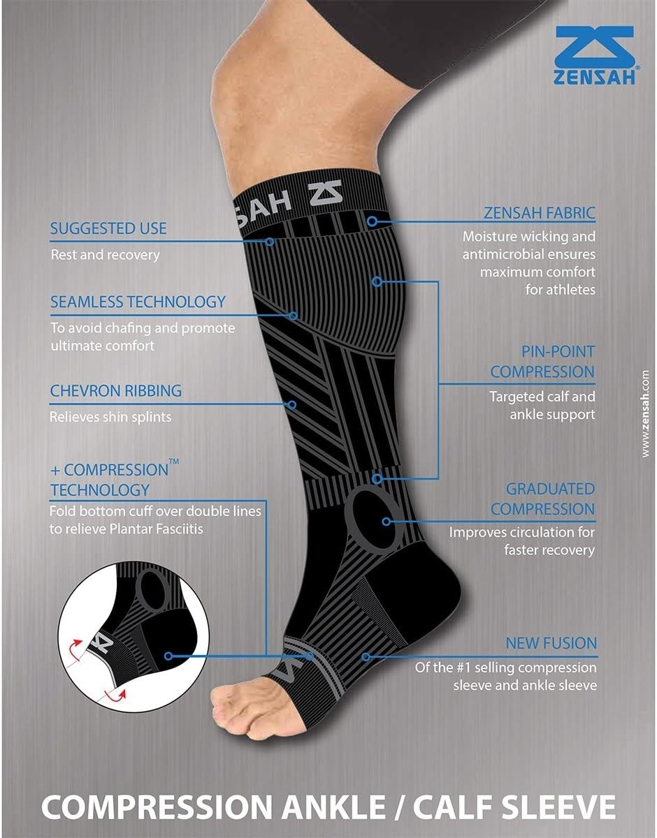 Graduated Compression Sleeves for Ankle & Calf Support – Pain Relief & Recovery