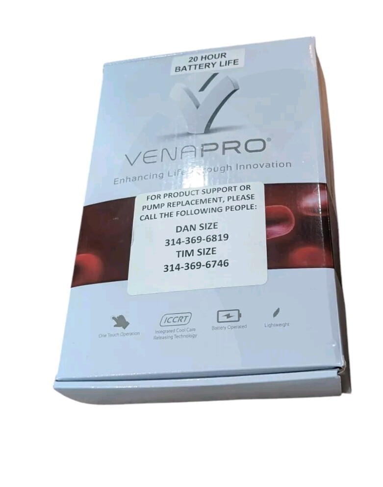 VenaPRO Portable Vascular 2 Legs Compression Cuff Blood Flow Therapy