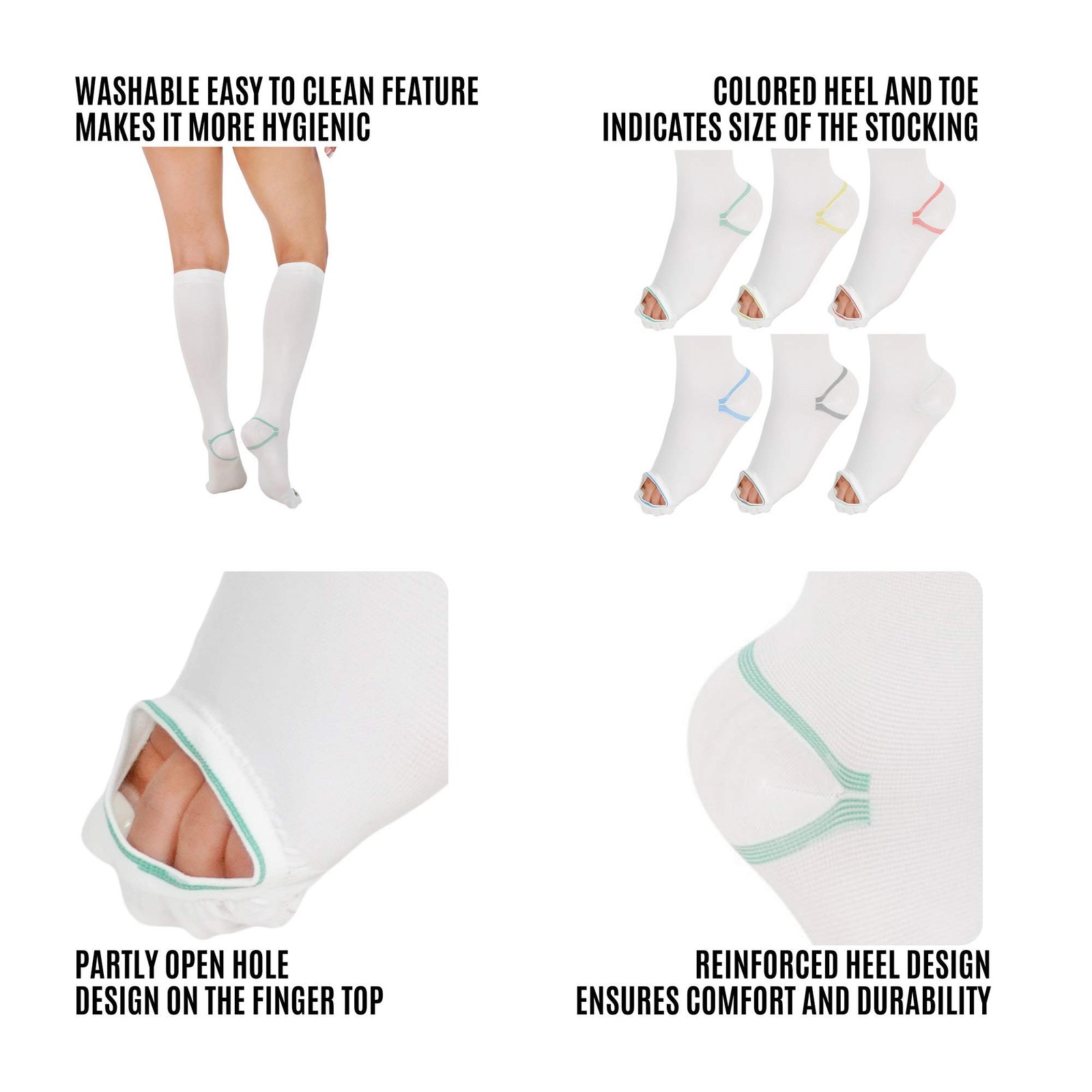 invera Anti Embolism Compression Stockings, Knee High Unisex Ted Hose Socks 1…