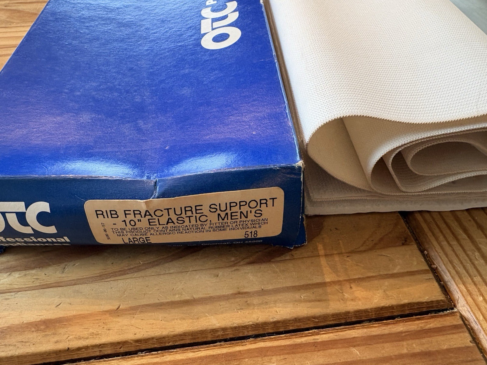 OTC MALE RIB FRACTURE ELASTIC SUPPORT 10″ WIDE SIZE LARGE NEW IN BOX OLD STOCK