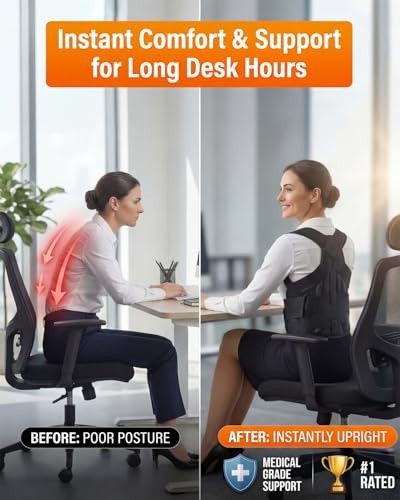 Posture Corrector Back Brace for Men & Women – Lumbar Support, Pain Relief, Adju