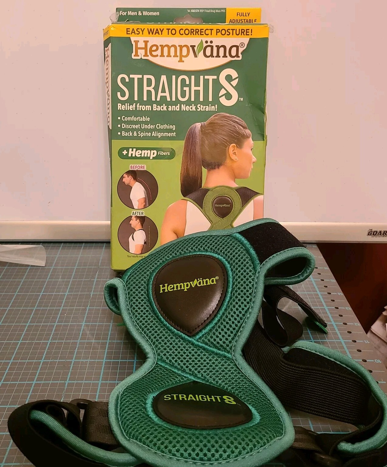 Hempvana Straight8 Fully Adjustable Lightweight Posture Corrector As Seen On TV