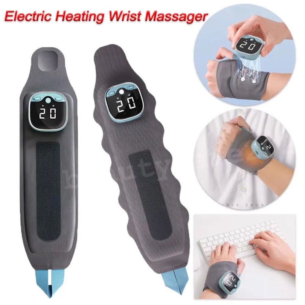 Electric Heating Wrist Massager 3 Levels Hot Compress Massage Wrist Guard Band