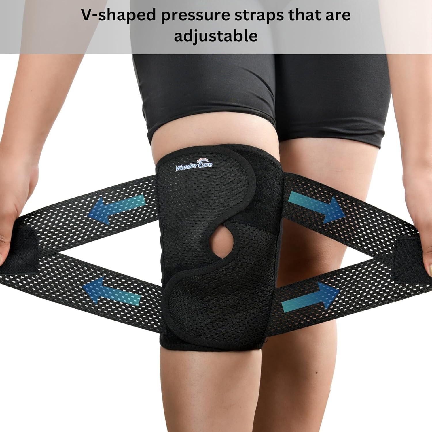 New Adjustable Wrap Knee Support Brace Air Mesh Fabric Knee Brace Cap Men Women