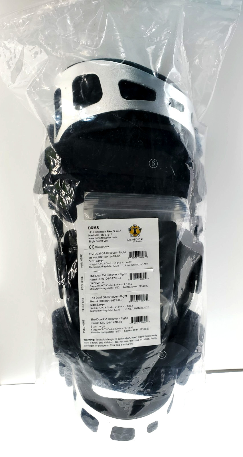 Dr Medical The DUAL OA Reliever LARGE LEFT Knee Brace KB0104-147R-03 DRMS New!