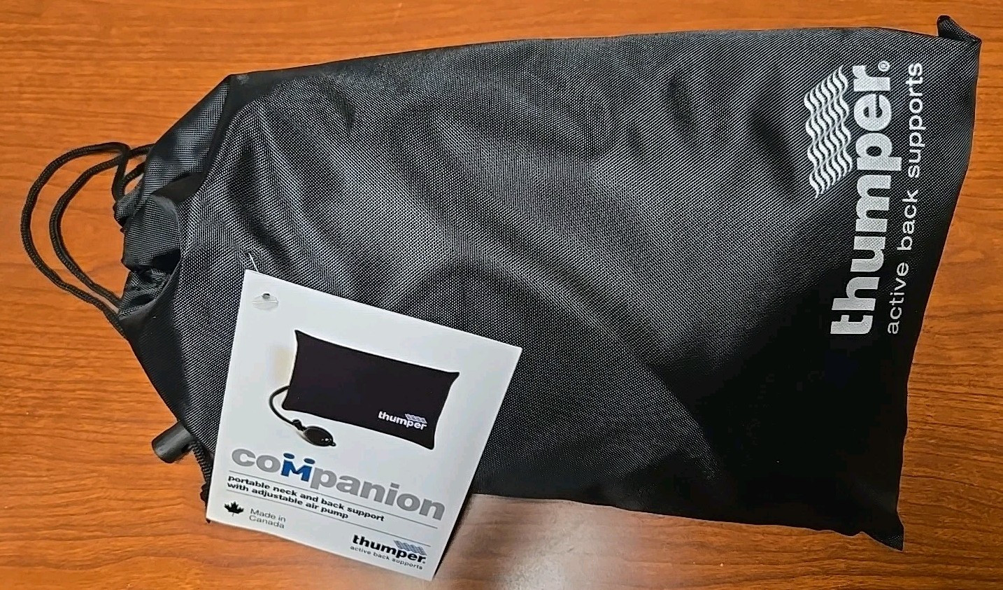 Thumper Companion, Neck And Back Support With Adjustable Air Pump